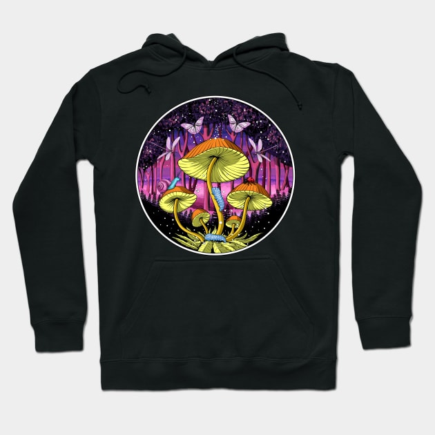 Magic Mushrooms Forest Hoodie by underheaven